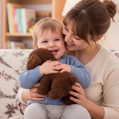 Peluche Chien câline pour bébé