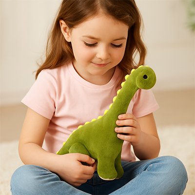 Peluche dinosaure servant de compagnon de jeu pour enfant