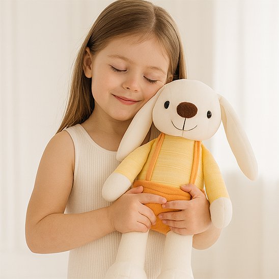 Peluche lapin câline pour enfant