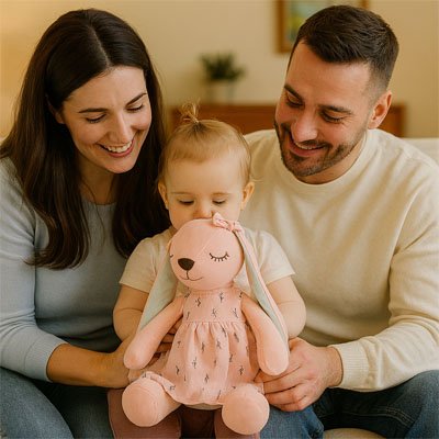 Peluche lapin l'ami de la famille