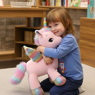 Peluche licorne câline