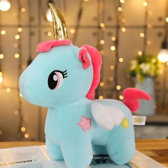 Peluche licorne douce et colorée pour enfant, jouet en tissu moelleux adapté aux bébés et jeunes enfants »