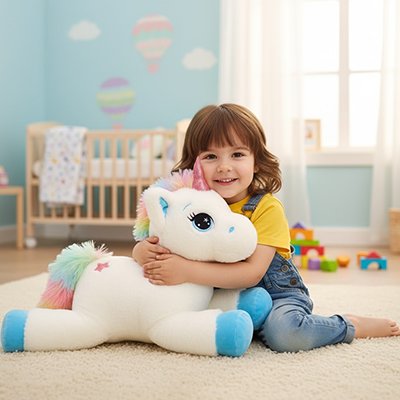 Peluche licorne douce idéal pour sommeil