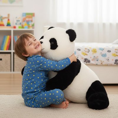 Peluche Panda pour bébé, jouet doux et rassurant, idéale pour le sommeil et les câlins