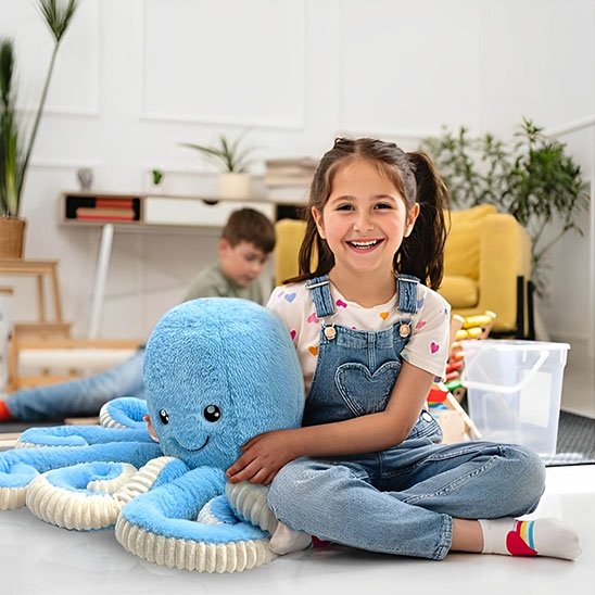 Peluche pieuvre enfant, cadeau mignon et original pour bEBE, naissance ou anniversaire