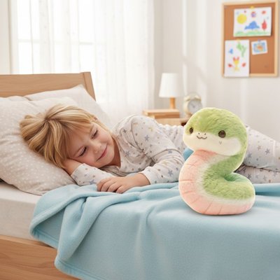 Peluche serpent souple pour enfant, adaptée aux jeux et aux câlins