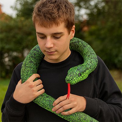 Peluche serpent vert