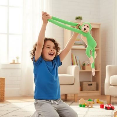 Peluche singe de couleur douce pour enfant
