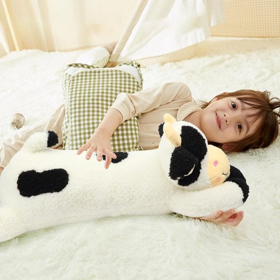 Peluche vache douce et colorée pour enfant, jouet en tissu moelleux adapté aux bébés et jeunes enfants