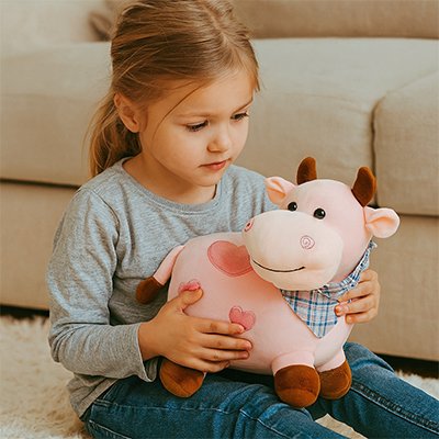 Peluche vache douce pour bébé, doudou réconfortant adapté à la chambre enfant