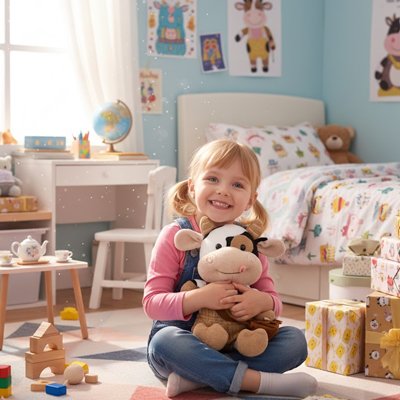 Peluche vache douce pour bébé