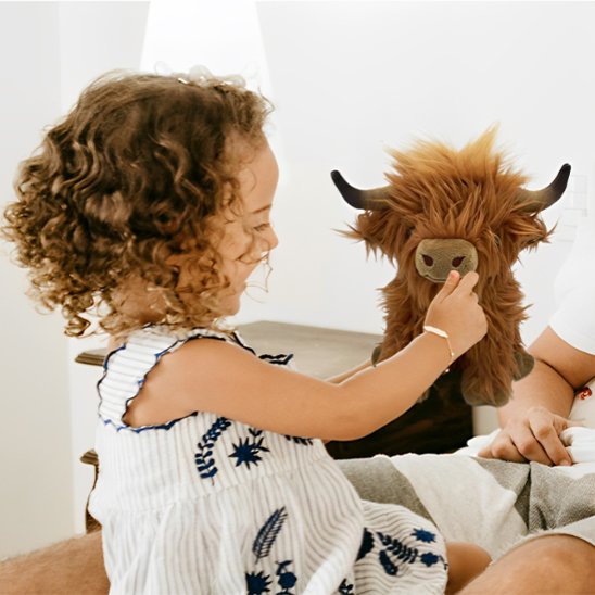 Peluche vache en tissu doux, adapté aux petites mains