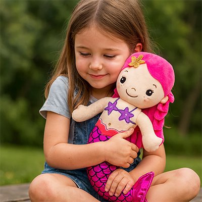 Poupée de chiffon utilisée comme doudou pour enfant