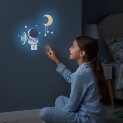 Stickers muraux chambre posés sur un mur de chambre bébé