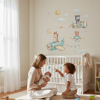 Stickers muraux enfant colorés pour décoration intérieure  