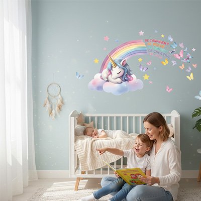 Stickers muraux enfant utilisés pour personnaliser un mur 