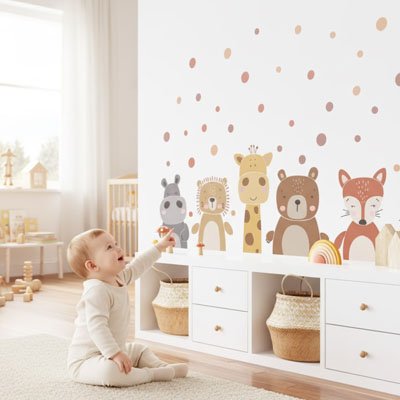 Stickers muraux enfant utilisés pour personnaliser un mur