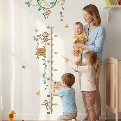 Toise avec illustrations adaptée à la chambre enfant