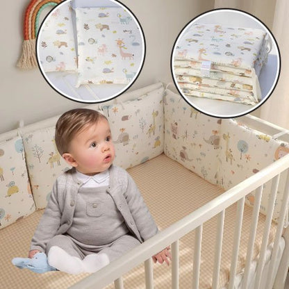 Tour de lit bébé intégré à l’univers décoratif de la chambre