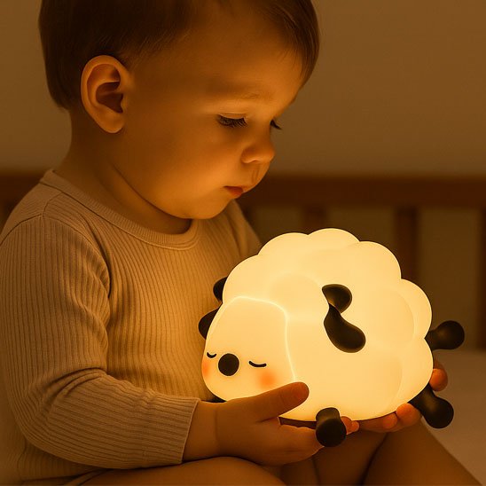 Veilleuse bébé utilisée pour créer une ambiance rassurante