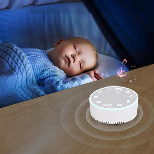 Veilleuse bruit blanc pour bébé diffusant une lumière douce et des sons apaisants
