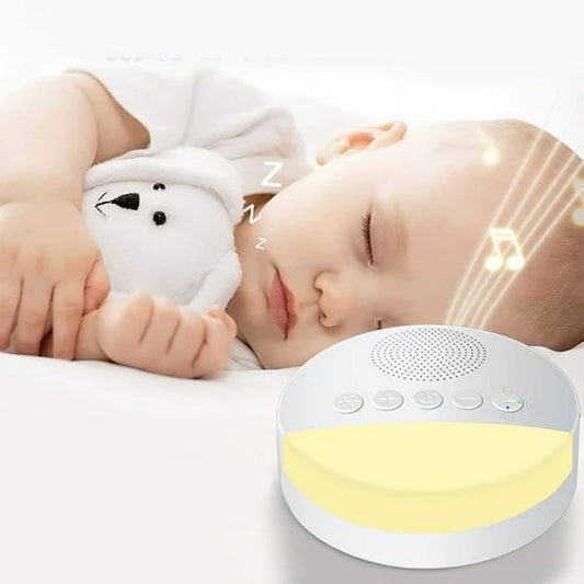 Veilleuse bruit blanc pour bébé diffusant une lumière douce et des sons apaisants