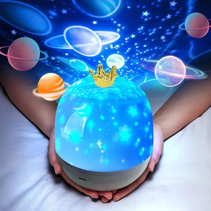 Veilleuse projection projetant une lumière douce dans la chambre bébé
